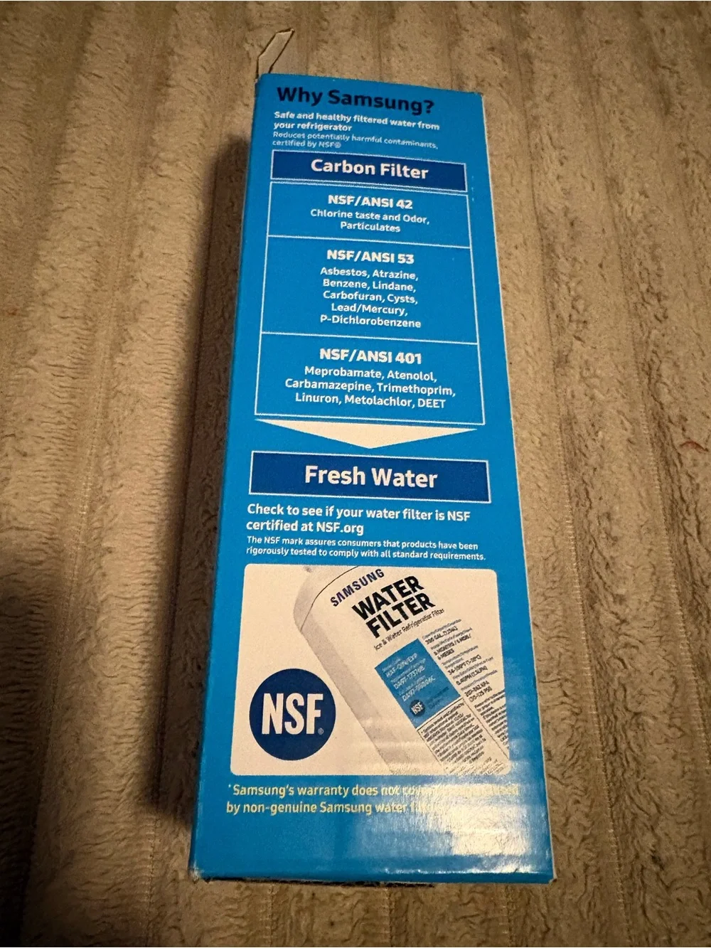 Samsung White & Blue Refrigerator Water Filter Cartridge BNWT POT-2/28